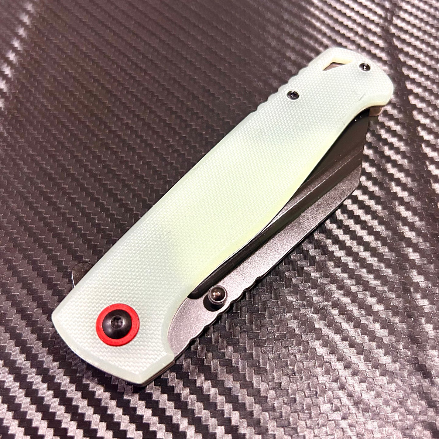 ElitEdge 9” Emerald Jade Green Cute Knife Ball Bearing Open Blade Folding Pocket Knife. Camping, Cute Knife. Cool Knife