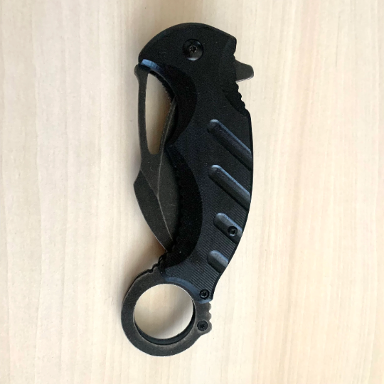 CSGO Black Karambit Knife 8” Tactical Spring Assisted Folding Pocket Knife