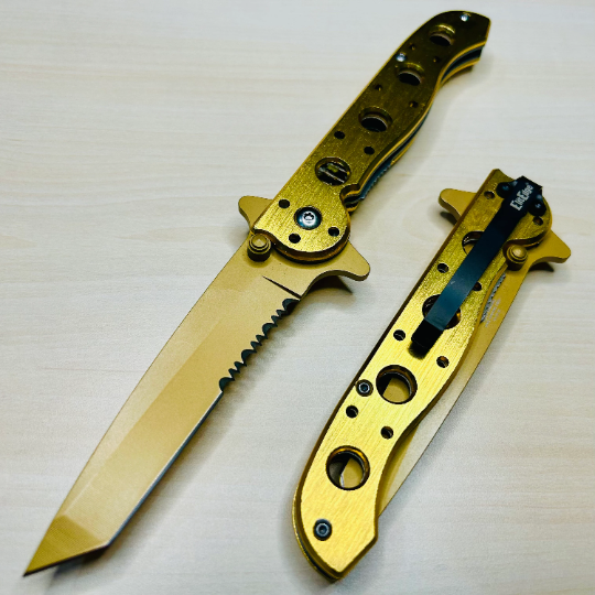 ElitEdge 8” Gold Cute Tactical Spring Assisted Open Blade Folding Pocket knife