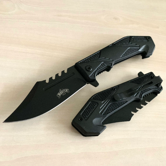 MTech 8.5” Black Tactical Spring Assisted Folding Pocket Knife