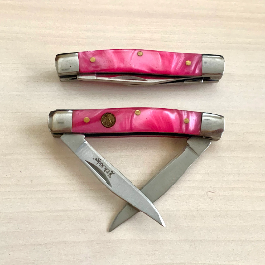 Elk Ridge Classic Mini Pink Cute Knife Manual Open Double Blade Folding Pocket Knife