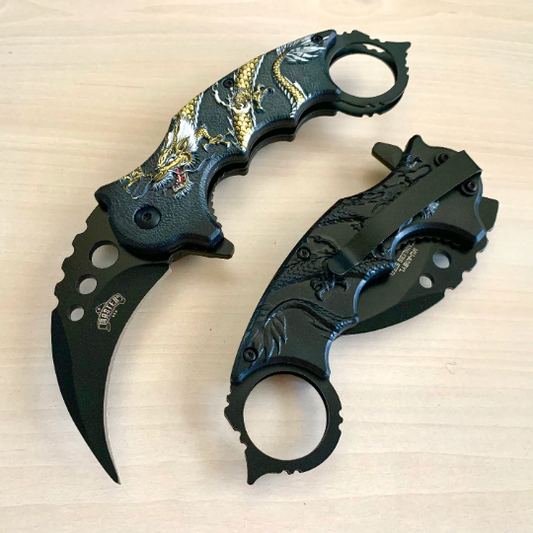 Master USA 7” Dragon Karambit Knife Spring Assisted Open Blade Folding Pocket Knife