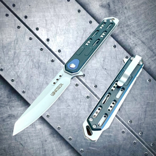 Wartech Silver Tactical Spring Assisted Open Blade Folding EDC Pocket Knife. High Quality Hunting Survival Knife