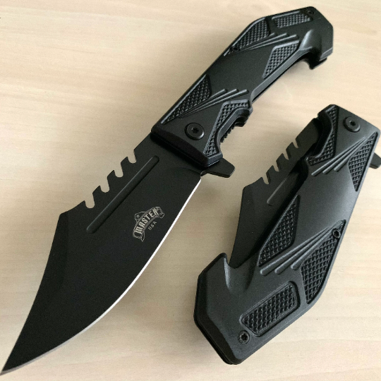 MTech 8.5” Black Tactical Spring Assisted Folding Pocket Knife