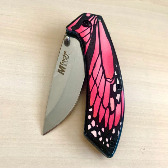 MTech Pink Tactical Pocket Knife with Butterfly Handle-BladeDealUSA