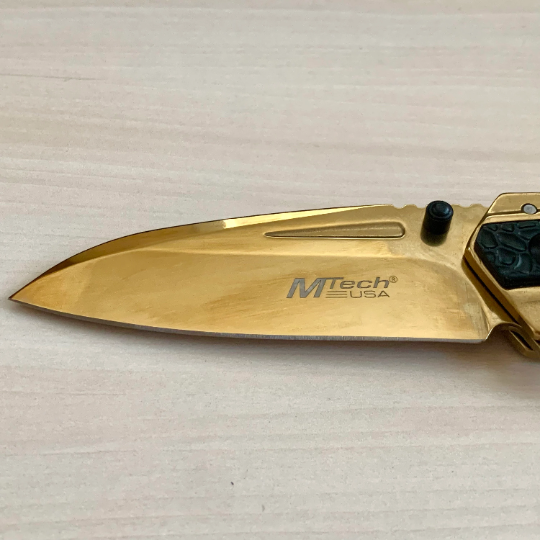 MTech 8” Collectible Gold Tactical Spring Assisted Open Blade Folding Pocket knife