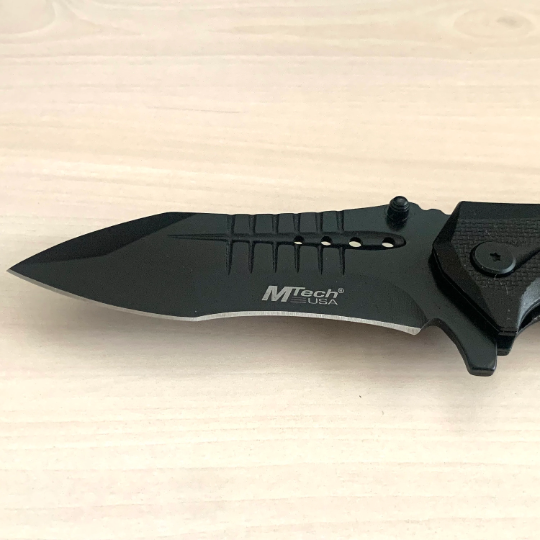 MTech 9” Tactical Black Jumbo Spring Assisted Open Blade Folding Pocket Knife