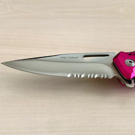 Tac-Force 8.25” Pink Cute Knife Tactical Spring Assisted Open Blade Folding Pocket knife with Bottle Opener