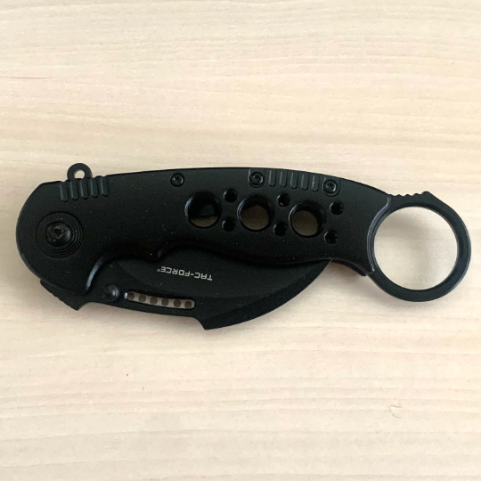 TAC-FORCE 7.75” Black Tactical Karambit Knife Spring Assisted Open Blade Folding Pocket knife