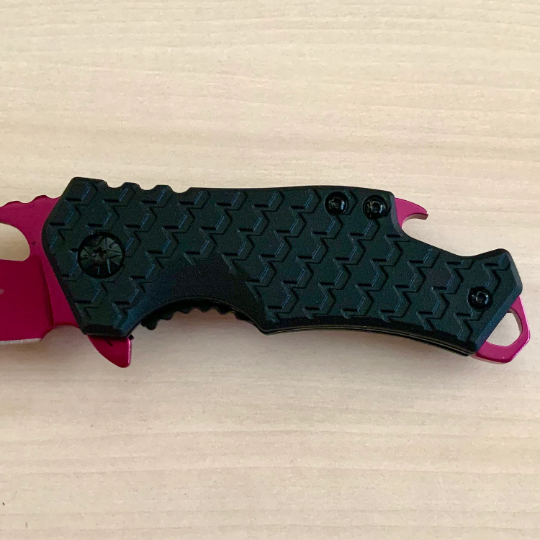 MTech 6” Pink Cute Knife Tactical Spring Assisted Open Blade Folding Pocket Knife with Bottle Opener