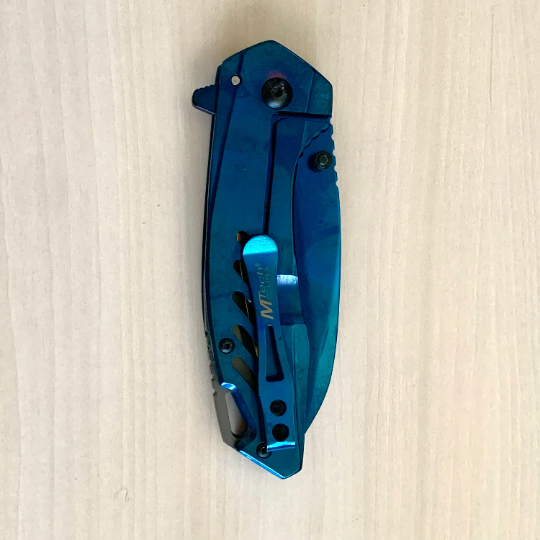 MTech 8” Collectible Blue Tactical Spring Assisted Open Blade Folding Pocket knife