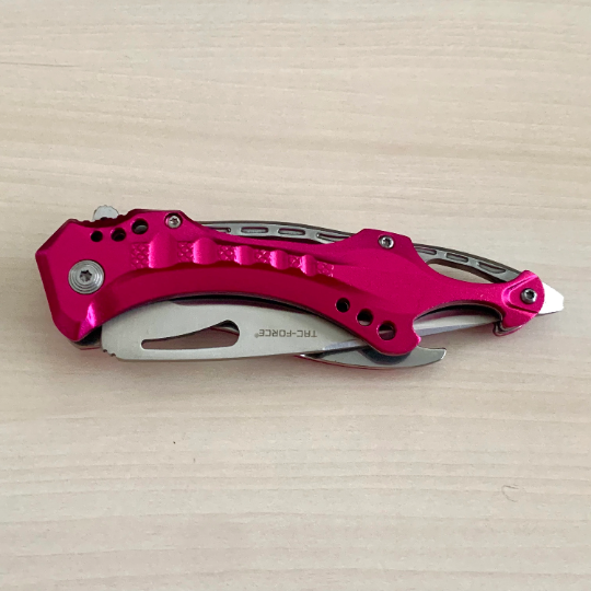 Tac-Force 8.25” Pink Cute Knife Tactical Spring Assisted Open Blade Folding Pocket knife with Bottle Opener