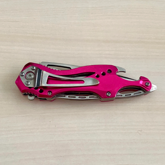 Tac-Force 8.25” Pink Cute Knife Tactical Spring Assisted Open Blade Folding Pocket knife with Bottle Opener