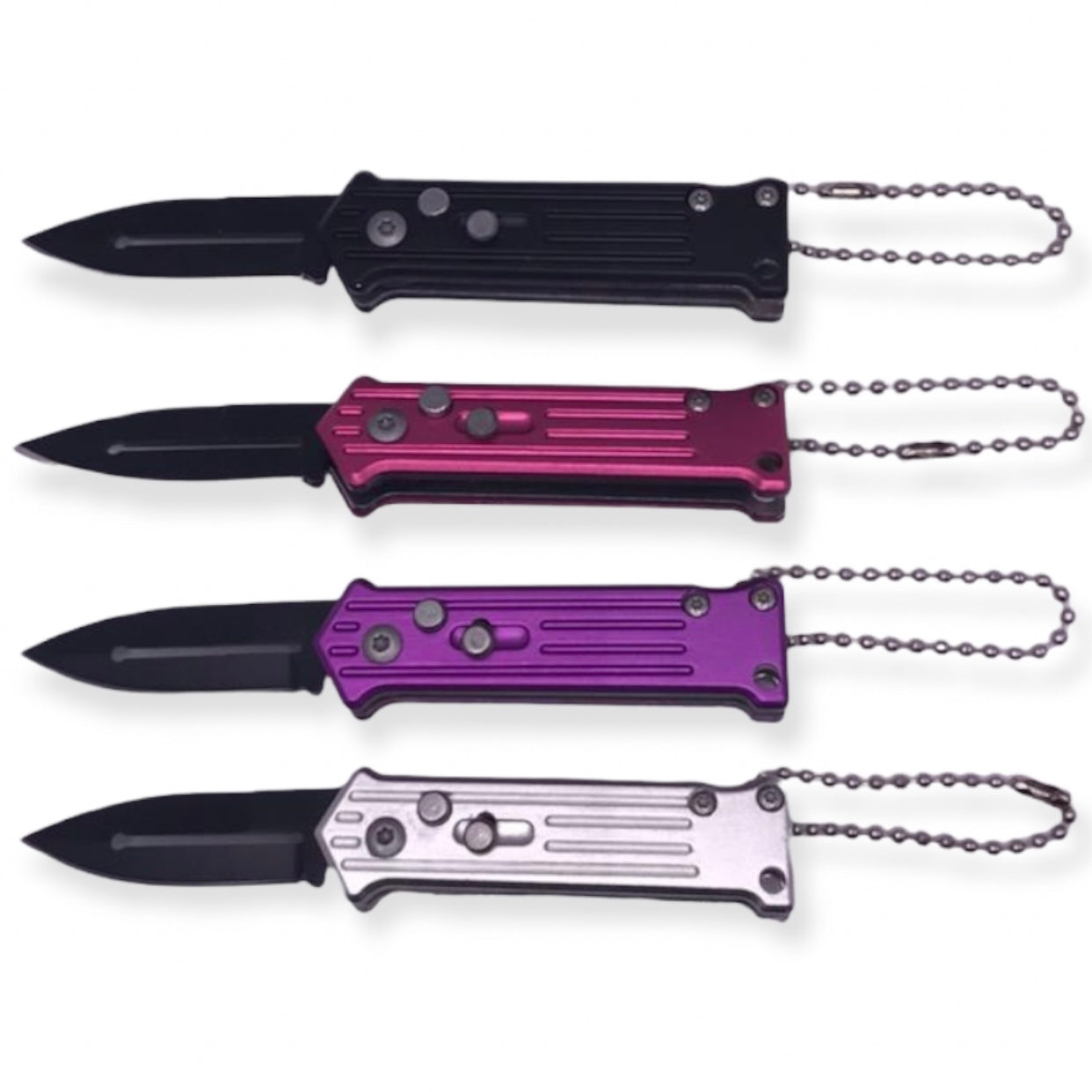 Mini Switchblade Automatic Joker Pocket Knife Set. 12pcs Mixed Color