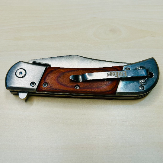 ElitEdge 8.75” Wood Cute Tactical Spring Assisted Open Blade Folding Pocket knife