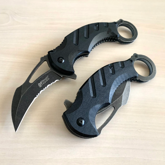 CSGO Black Karambit Knife 8” Tactical Spring Assisted Folding Pocket Knife